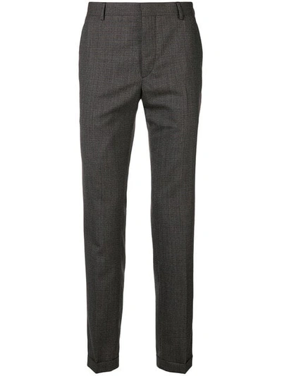 Prada Tailored Check Trousers In Brown
