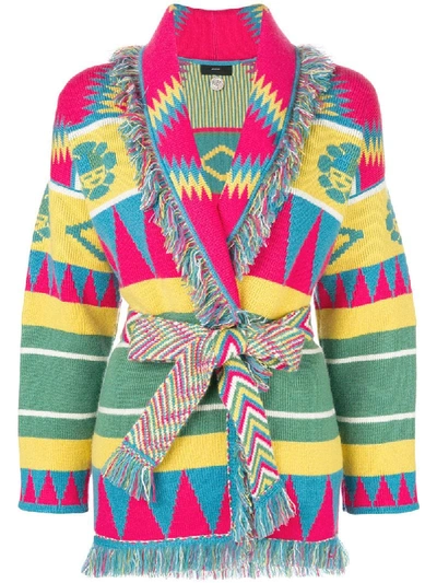 Alanui Patterned Cardigan-coat In Pink