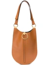 Marni Curved Flat Shoulder Bag In Brown