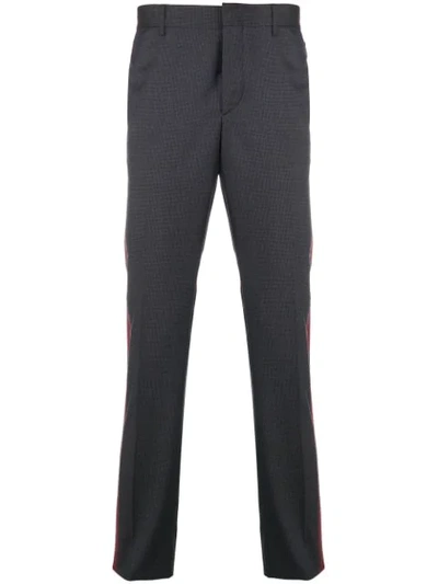 Prada Contrast Stripe Trousers In Grey