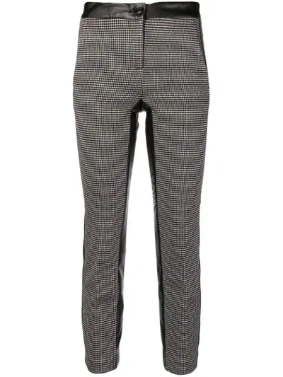 Pinko Houndstooth Cropped Trousers In Black