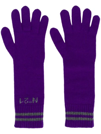 N°21 Long Logo Gloves In 7877 Purple