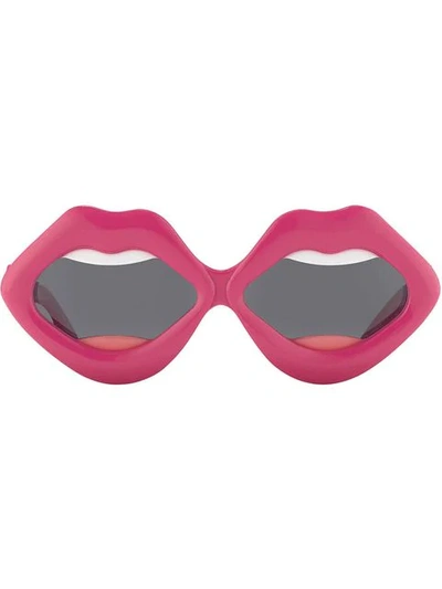 Linda Farrow Yazbukey Lips Sunglasses In Pink