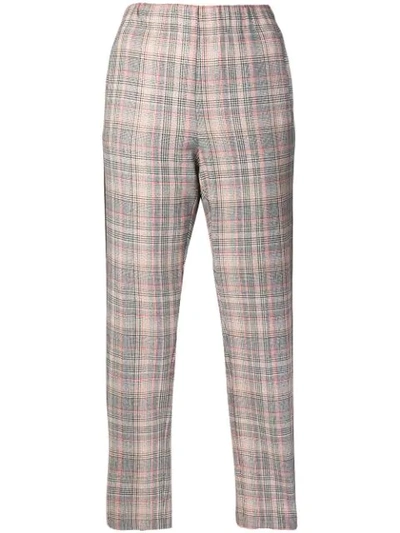Pinko Checked Trousers In Grey