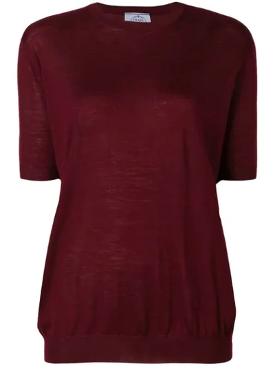 Prada Short-sleeved Sweatshirt - Red