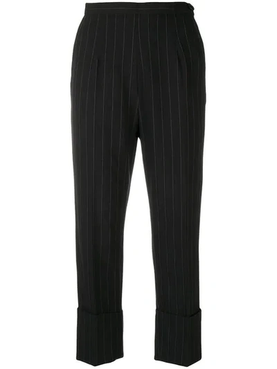 I'm Isola Marras Pinstripe Cropped Trousers In Black