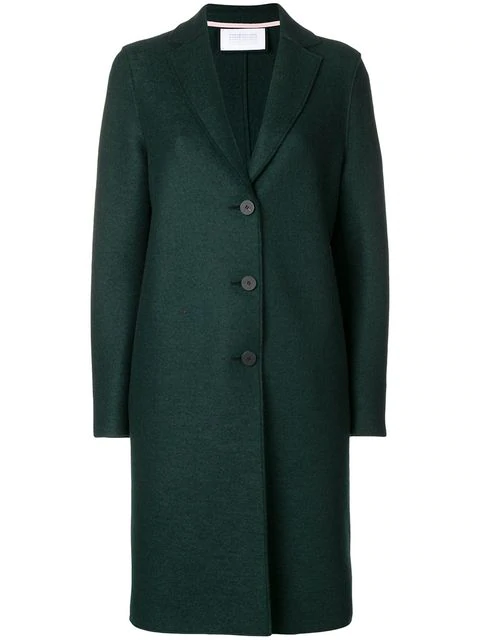 Harris Wharf London Straight Overcoat - Green | ModeSens