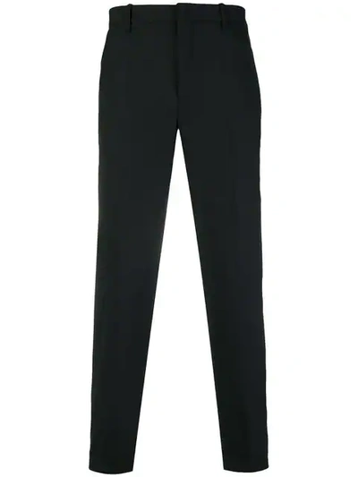 Neil Barrett Striped Cuff Tailored Trousers In Black