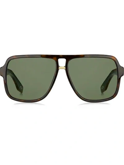 Marc Jacobs Oversized Aviator Sunglasses In Brown