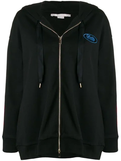 Stella Mccartney Logo Stripe Hoodie In Black