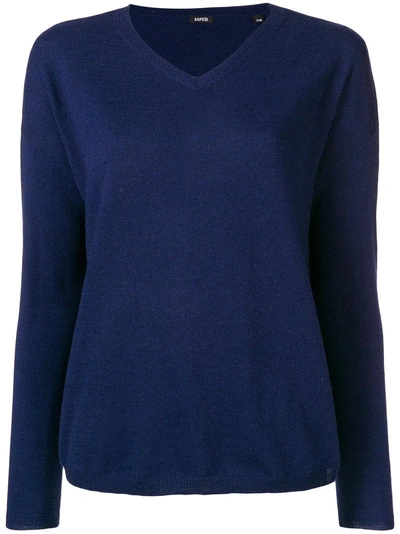Aspesi V-neck Sweater - Blue