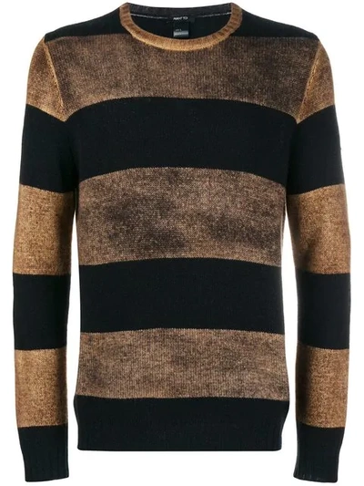Avant Toi Overdyed Striped Sweater In Suede