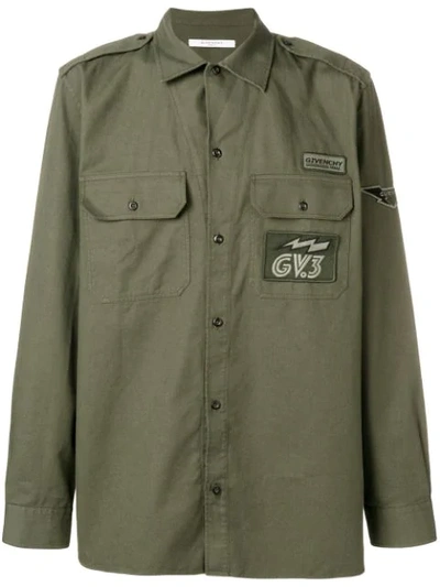 Givenchy Moto Badge Over Shirt In Green