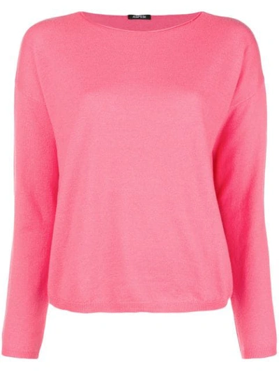 Aspesi Crewneck Knitted Top In Pink
