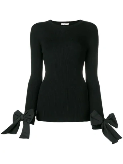Valentino Classic Jumper With Tied Cuffs In Black