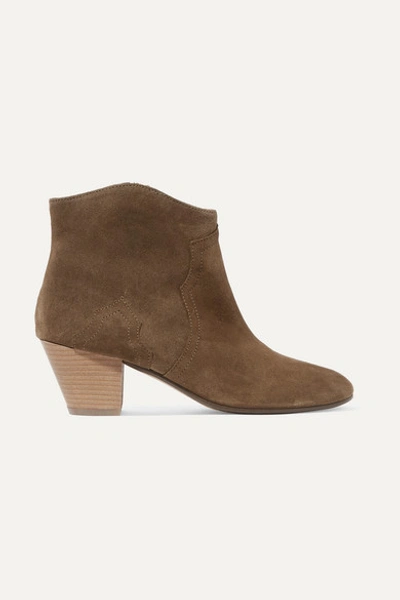 Isabel Marant Dicker Suede Ankle Boots In Taupe