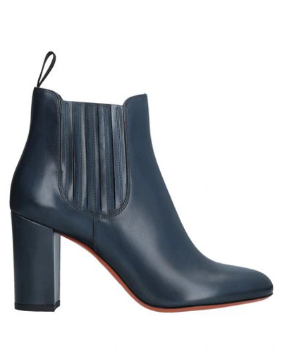 Santoni Ankle Boots In Slate Blue