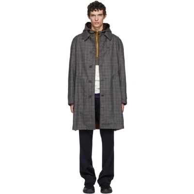 Lanvin Grey Reversible Trench And Wool Coat In Multi