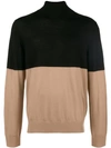 Joseph Novelty Knit Sweater In Black Camel