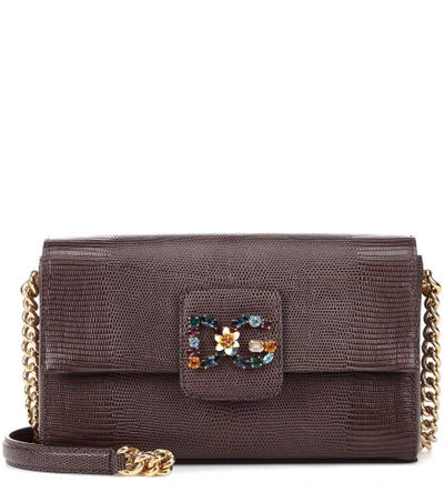 Dolce & Gabbana Dg Millennials Leather Shoulder Bag In Brown
