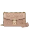 Miu Miu Matelassé Leather Shoulder Bag In Pink