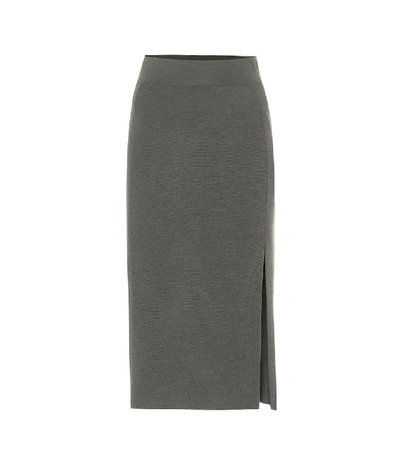 81 Hours Tad Wool Midi Skirt In Grey