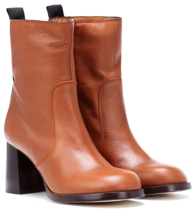 Joseph Leather Ankle Boots In Brown