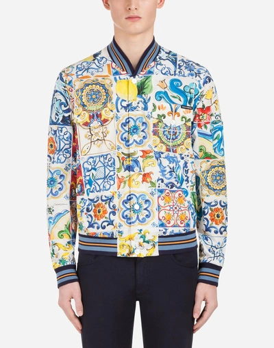 Dolce & Gabbana Printed Cotton Jacket In Majolica Print