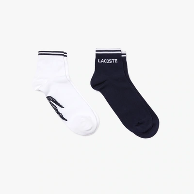 Lacoste Men's Two-pack Of Tennis Low-cut Socks In Jacquard Jersey In Blue