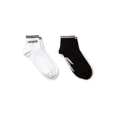 Lacoste Men's Two-pack Of Tennis Low-cut Socks In Jacquard Jersey In Black