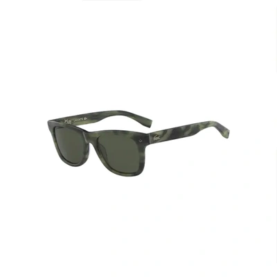 Lacoste Unisex Plastic Rectangular 85° Anniversary L.12.12 Sunglasses In Matte Green