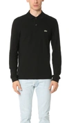 Lacoste Men's  Slim Fit Stretch Mini Piqué Polo Shirt In Black