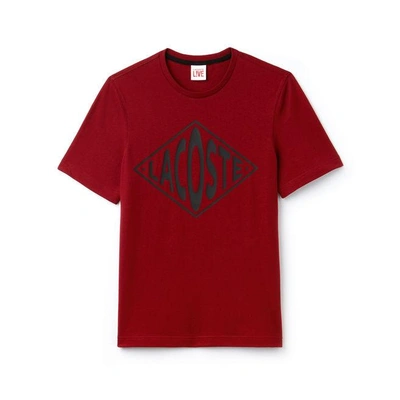 Lacoste Unisex Live Crew Neck Oversized Logo Jersey T-shirt In Red / Black
