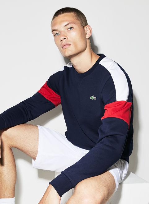 men's lacoste sport colorblock fleece tennis sweatshirt