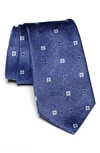 Jack Victor Bethune Floral Herringbone Silk Tie In Blue