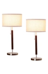 Brightech Carter Led Table Lamp In Brown- 2 Pack
