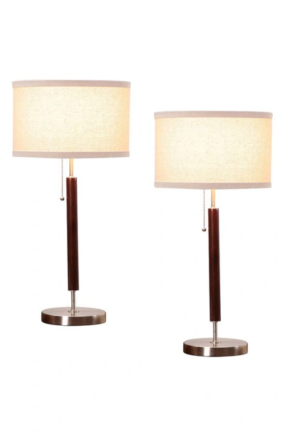 Brightech Carter Led Table Lamp In Brown- 2 Pack