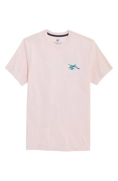 Vineyard Vines Paradise Scene Whale Short Sleeve Dunes T-shirt In Strawberry Cr Hthr