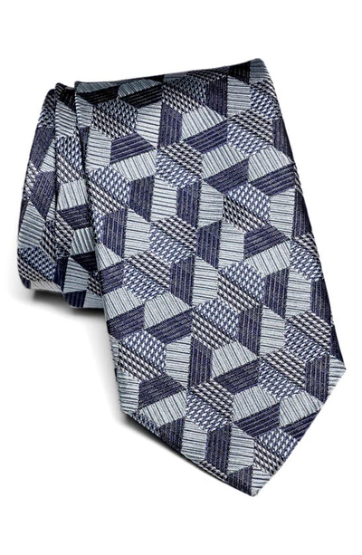 Jack Victor Holton Jigsaw Silk Tie In Blue