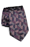 Jack Victor Holton Jigsaw Silk Tie In Purple