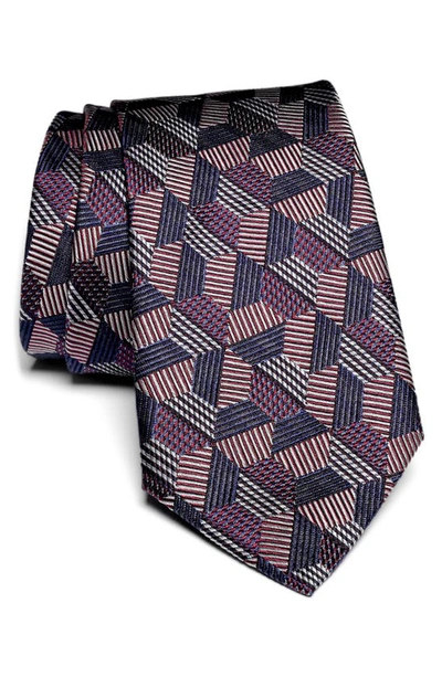 Jack Victor Holton Jigsaw Silk Tie In Purple