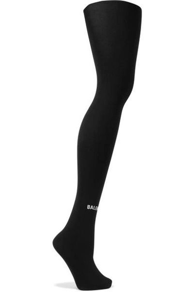 Balenciaga Printed Tights In Black