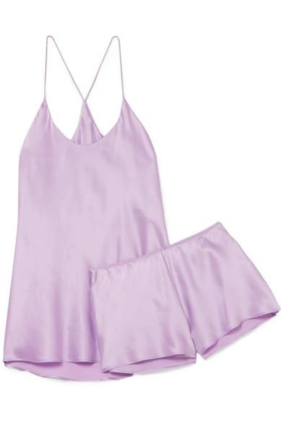 Olivia Von Halle Bella Silk-satin Pajama Set In Lilac