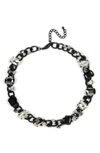 Tasha Crystal Chain Necklace In Jet