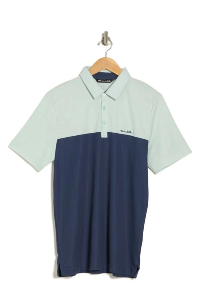 Travis Mathew Colorblock Cotton Blend Polo In Heather Neptune