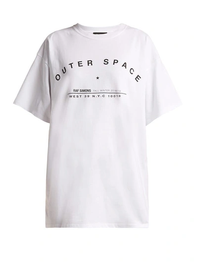 Raf Simons - Outer Space Print Cotton T Shirt - Womens - White In 00010 White