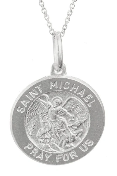 Best Silver Saint Michael Coin Pendant Necklace In Silver