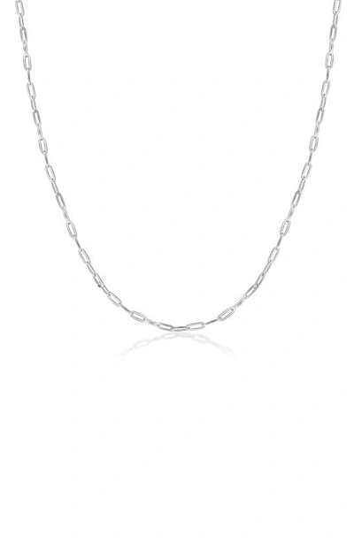 Best Silver Sterling Silver Paperclip Chain Necklace In Metallic