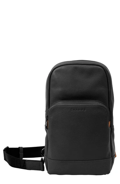 Champs Onyx Water Resistant Sling Bag In Black