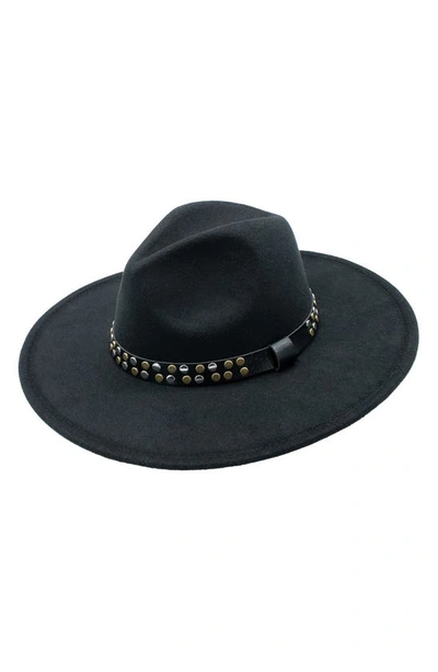 Peter Grimm Raine Studded Felt Panama Hat In Black
